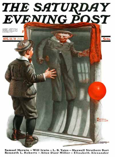 Norman Rockwell Artist Saturday Evening Post 1921_08_13 | The Saturday Evening Post Graphic Art Covers 1892-1930