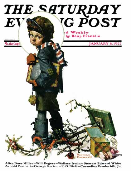 Norman Rockwell Artist Saturday Evening Post 1927_01_08 | The Saturday Evening Post Graphic Art Covers 1892-1930