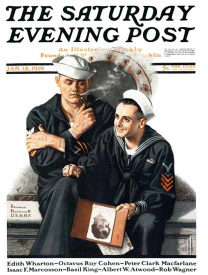 Norman Rockwell Cover Artist Saturday Evening Post 1919_01_18 | 400 Norman Rockwell Magazine Covers 1913-1963