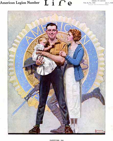 Norman Rockwell Life Magazine Carrying On 1920-07-01 Copyright | Life Magazine Graphic Art Covers 1891-1936