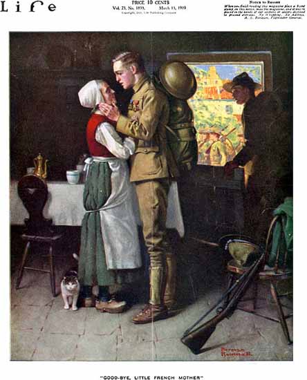 Norman Rockwell Life Magazine Good-Bye 1919-03-13 Copyright | Life Magazine Graphic Art Covers 1891-1936