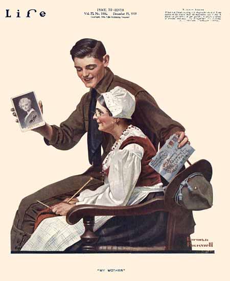 Norman Rockwell Life Magazine My Mother 1918-12-19 Copyright | Life Magazine Graphic Art Covers 1891-1936