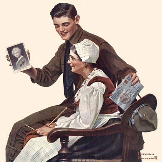 Norman Rockwell Life Magazine My Mother 1918-12-19 Copyright crop | Best of 1891-1919 Ad and Cover Art