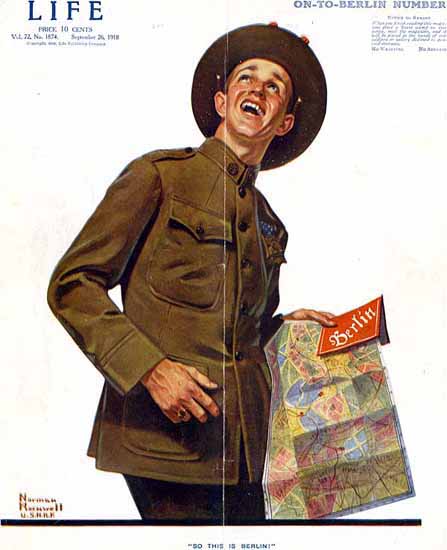 Norman Rockwell Life Magazine This is Berlin 1918-09-26 Copyright | 400 Norman Rockwell Magazine Covers 1913-1963