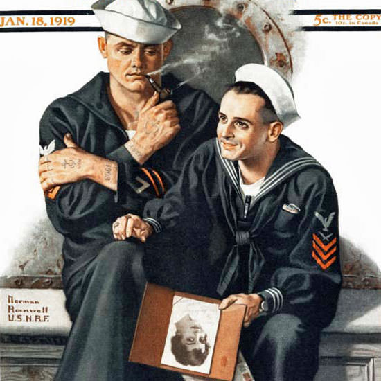 Norman Rockwell Saturday Evening Post 1919_01_18 Copyright crop | Best of 1891-1919 Ad and Cover Art