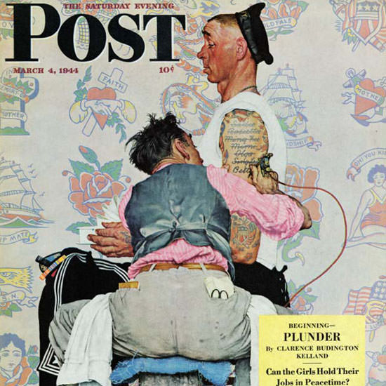 Norman Rockwell Saturday Evening Post 1944_03_04 Copyright crop | Best of 1940s Ad and Cover Art