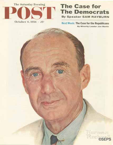 Norman Rockwell Saturday Evening Post Adlai E Stevenson 1956_10_06 | The Saturday Evening Post Graphic Art Covers 1931-1969