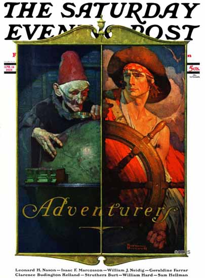 Norman Rockwell Saturday Evening Post Adventurers 1928_04_14 | 400 Norman Rockwell Magazine Covers 1913-1963