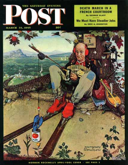 Norman Rockwell Saturday Evening Post April Fool 1945_03_31 | 400 Norman Rockwell Magazine Covers 1913-1963