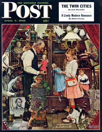 Norman Rockwell Saturday Evening Post April Fool 1948_04_03 | The Saturday Evening Post Graphic Art Covers 1931-1969