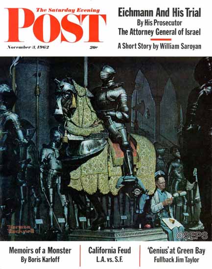 Norman Rockwell Saturday Evening Post Armor 1962_11_03 | The Saturday Evening Post Graphic Art Covers 1931-1969