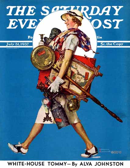 Norman Rockwell Saturday Evening Post At the Auction 1937_07_31 | The Saturday Evening Post Graphic Art Covers 1931-1969