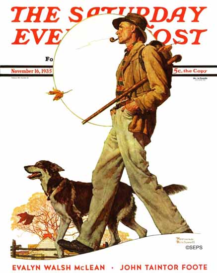 Norman Rockwell Saturday Evening Post Autumn Stroll 1935_11_16 | 400 Norman Rockwell Magazine Covers 1913-1963