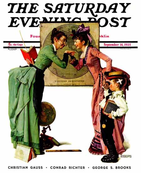 Norman Rockwell Saturday Evening Post Back to School 1935_09_14 | 400 Norman Rockwell Magazine Covers 1913-1963