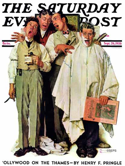 Norman Rockwell Saturday Evening Post Barbershop Quartet 1936_09_26 | 400 Norman Rockwell Magazine Covers 1913-1963