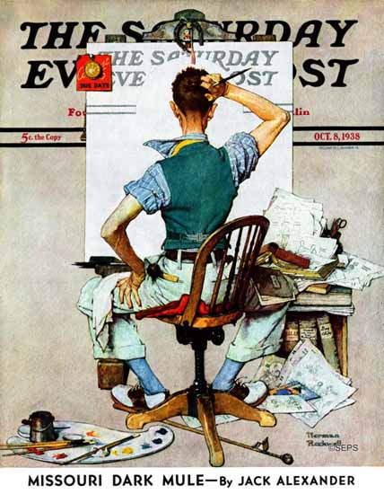 Norman Rockwell Saturday Evening Post Blank Canvas 1938_10_08 | The Saturday Evening Post Graphic Art Covers 1931-1969