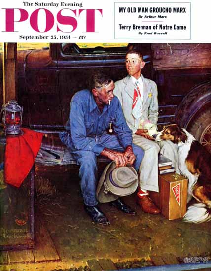 Norman Rockwell Saturday Evening Post Breaking Home Ties 1954_09_25 | 400 Norman Rockwell Magazine Covers 1913-1963