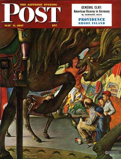 Norman Rockwell Saturday Evening Post Circus Artist 1947_05_03 | 400 Norman Rockwell Magazine Covers 1913-1963