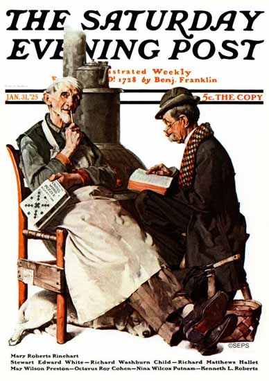 Norman Rockwell Saturday Evening Post Crossword Puzzle 1925_01_31 | The Saturday Evening Post Graphic Art Covers 1892-1930