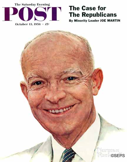 Norman Rockwell Saturday Evening Post Dwight Eisenhower 1956_10_13 | The Saturday Evening Post Graphic Art Covers 1931-1969