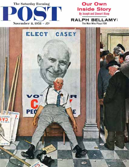 Norman Rockwell Saturday Evening Post Elect Casey 1958_11_08 | The Saturday Evening Post Graphic Art Covers 1931-1969