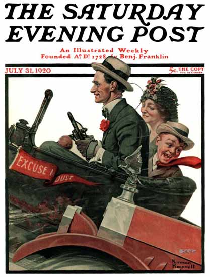 Norman Rockwell Saturday Evening Post Excuse My Dust 1920_07_31 | The Saturday Evening Post Graphic Art Covers 1892-1930