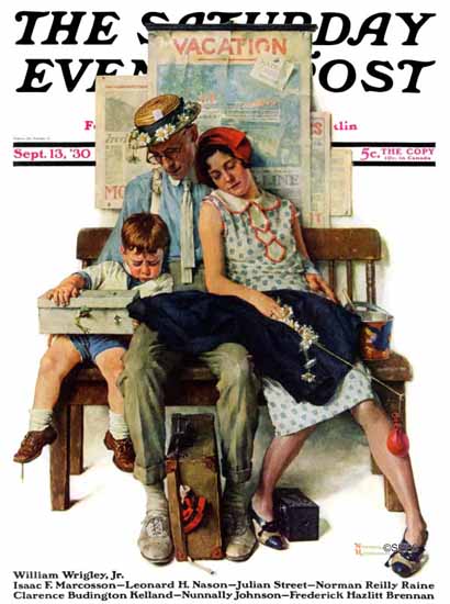 Norman Rockwell Saturday Evening Post Exhausting Vacation 1930_09_13 | 400 Norman Rockwell Magazine Covers 1913-1963