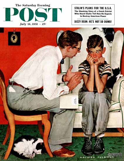 Norman Rockwell Saturday Evening Post Facts of Life 1951_07_14 | The Saturday Evening Post Graphic Art Covers 1931-1969