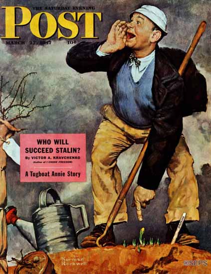 Norman Rockwell Saturday Evening Post First Crocus 1947_03_22 | 400 Norman Rockwell Magazine Covers 1913-1963