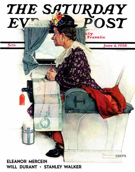 Norman Rockwell Saturday Evening Post First Flight 1938_06_04 | The Saturday Evening Post Graphic Art Covers 1931-1969