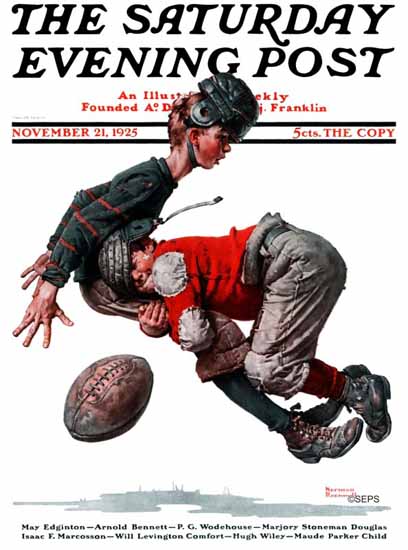 Norman Rockwell Saturday Evening Post Football 1925_11_21 | 400 Norman Rockwell Magazine Covers 1913-1963