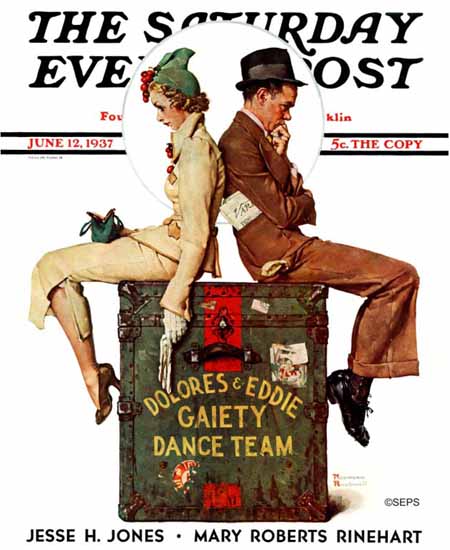 Norman Rockwell Saturday Evening Post Gaiety Dance Team 1937_06_12 | The Saturday Evening Post Graphic Art Covers 1931-1969