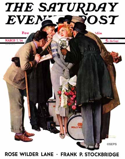 Norman Rockwell Saturday Evening Post Hollywood Starlet 1936_03_07 | 400 Norman Rockwell Magazine Covers 1913-1963