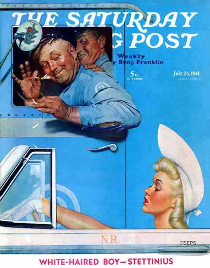 Norman Rockwell Saturday Evening Post Ignored Flirt 1941_07_26 | The Saturday Evening Post Graphic Art Covers 1931-1969