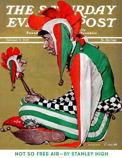 Norman Rockwell Saturday Evening Post Jester 1939_02_11 | The Saturday Evening Post Graphic Art Covers 1931-1969