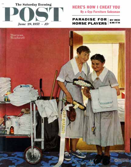 Norman Rockwell Saturday Evening Post Just Married 1957_06_29 | The Saturday Evening Post Graphic Art Covers 1931-1969