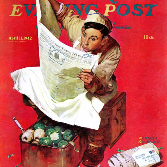 Norman Rockwell Saturday Evening Post KP 1942_04_11 Copyright crop | Best of 1940s Ad and Cover Art