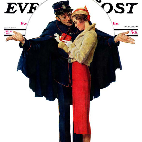 Norman Rockwell Saturday Evening Post Lost 1932_01_30 Copyright crop | Best of Vintage Cover Art 1900-1970