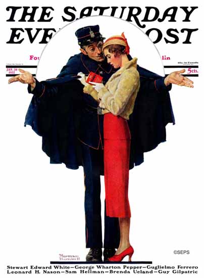 Norman Rockwell Saturday Evening Post Lost in Paris 1932_01_30 | 400 Norman Rockwell Magazine Covers 1913-1963