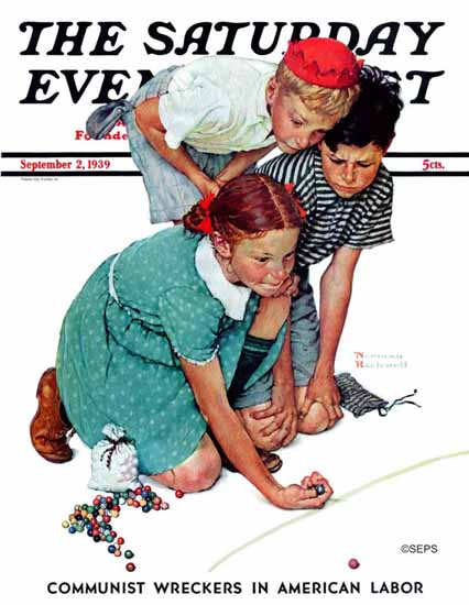 Norman Rockwell Saturday Evening Post Marble Champion 1939_09_02 | The Saturday Evening Post Graphic Art Covers 1931-1969