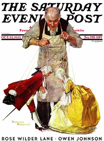 Norman Rockwell Saturday Evening Post Marionettes 1932_10_22 | 400 Norman Rockwell Magazine Covers 1913-1963