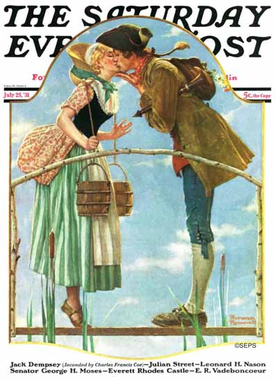 Norman Rockwell Saturday Evening Post Milkmaid 1931_07_25 | The Saturday Evening Post Graphic Art Covers 1931-1969