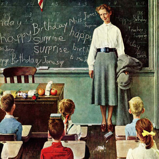 Norman Rockwell Saturday Evening Post Miss 1956_03_17 Copyright crop | Best of 1950s Ad and Cover Art