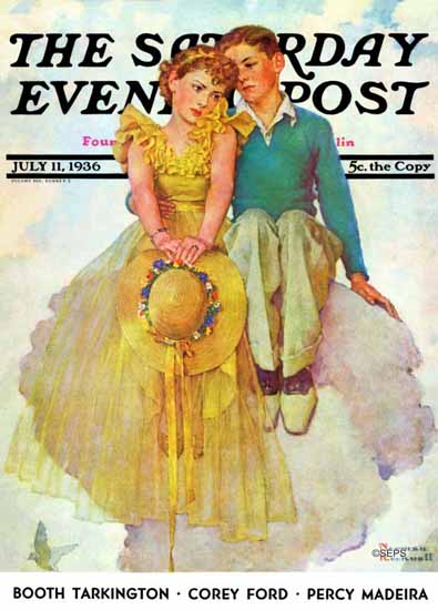 Norman Rockwell Saturday Evening Post On Top of the World 1936_07_11 | The Saturday Evening Post Graphic Art Covers 1931-1969