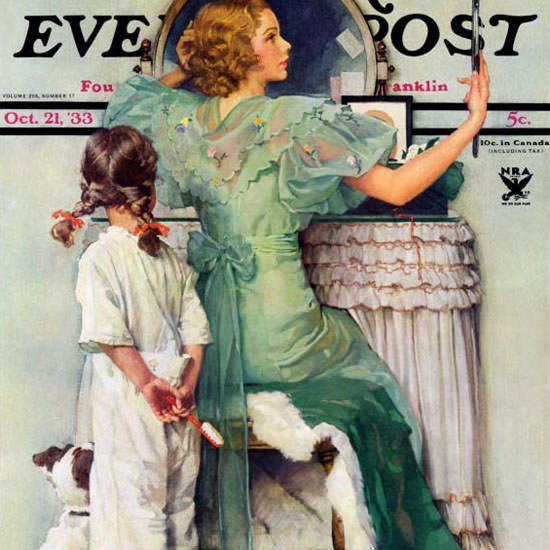 Norman Rockwell Saturday Evening Post Out 1933_10_21 Copyright crop | Best of 1930s Ad and Cover Art