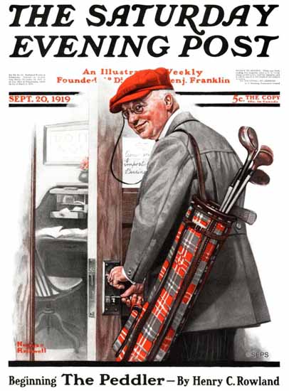 Norman Rockwell Saturday Evening Post Out of Office 1919_09_20 | 400 Norman Rockwell Magazine Covers 1913-1963