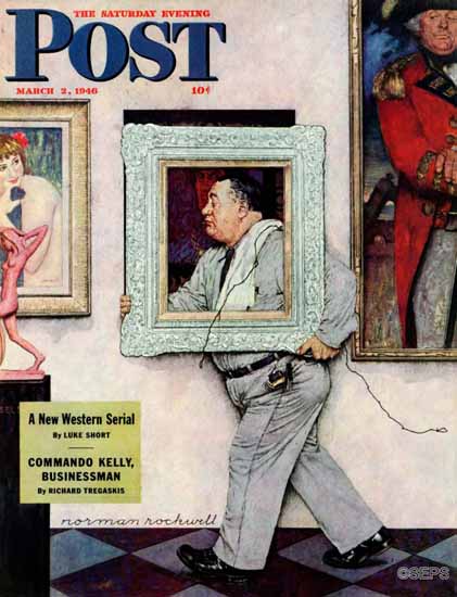 Norman Rockwell Saturday Evening Post Picture Hanger 1946_03_02 | The Saturday Evening Post Graphic Art Covers 1931-1969