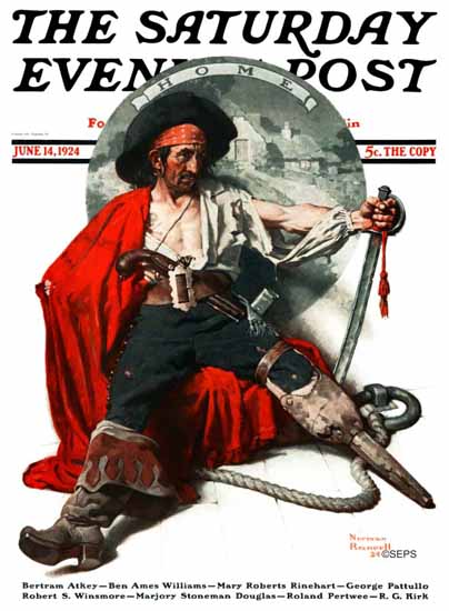 Norman Rockwell Saturday Evening Post Pirate back Home 1924_06_14 | 400 Norman Rockwell Magazine Covers 1913-1963