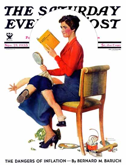 Norman Rockwell Saturday Evening Post Psychology or 1933_11_25 | The Saturday Evening Post Graphic Art Covers 1931-1969