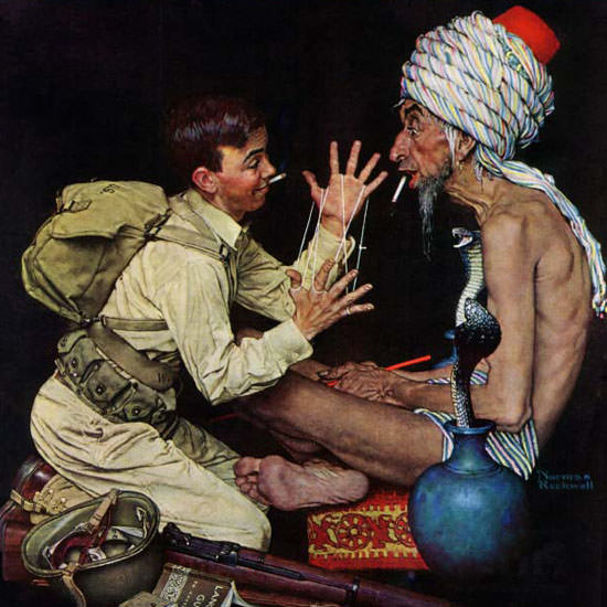 Norman Rockwell Saturday Evening Post Rope1943_06_26 Copyright crop | Best of Vintage Cover Art 1900-1970